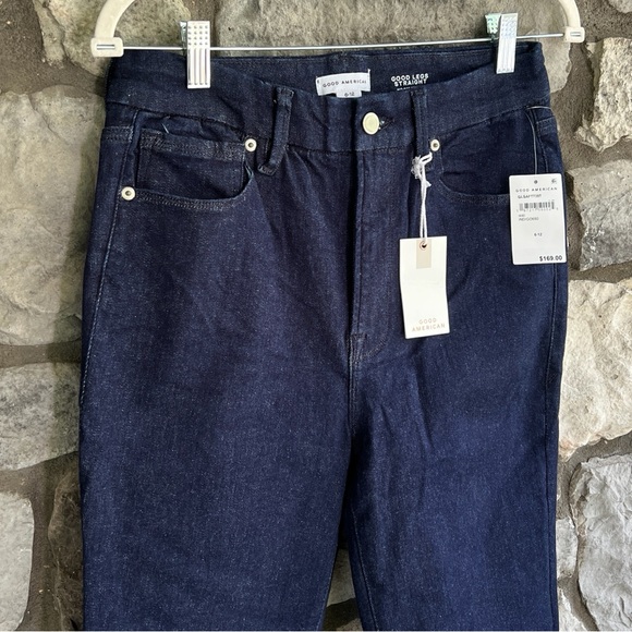 NEW Size 6-12 Good American Good Legs Always Fits Mid Rise Straight Indigo Jean - Picture 3 of 9